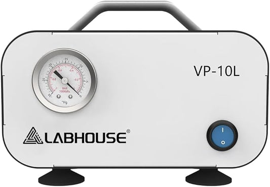 VP-10L Oil-Free Lab Vacuum Pump Oilless Diaphragm Pump 10L/min & Rubber Tube for Laboratory Vacuum Filtration,Negative Pressure,110V-220V