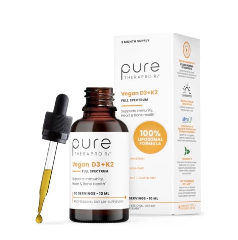 Vegan D3 + K2 Full-Spectrum Liquid Drops: 10 mL 5,000 IU Liposomal Vitamin