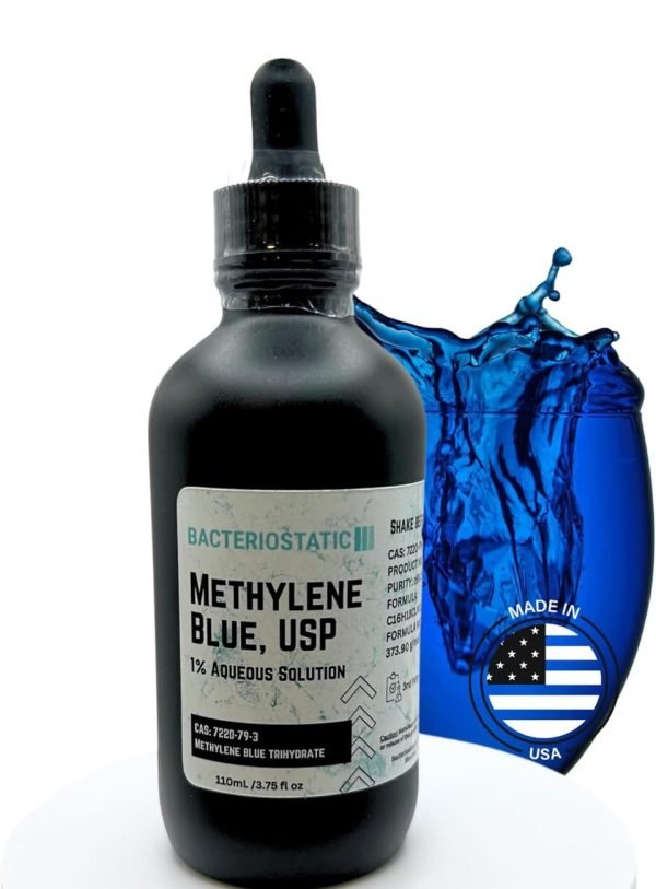 Methylene Blue Pharmaceutical Grade 3.75 fl oz, USA Made Pure 1% Aqueous Solution 110 mL,