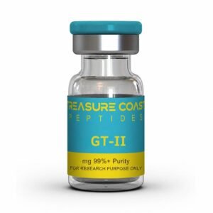 GT-II research material vial in 10mg, 20mg, and 30mg sizes
